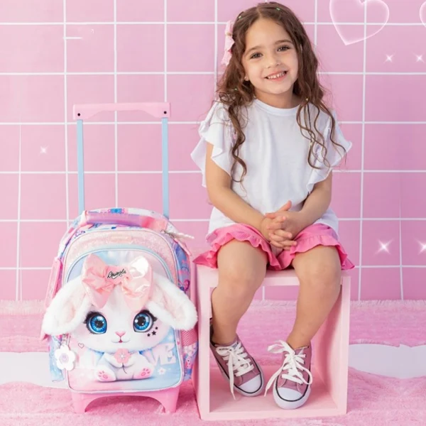 CHIMOLA - Cartable à roulettes Lapin 30cm