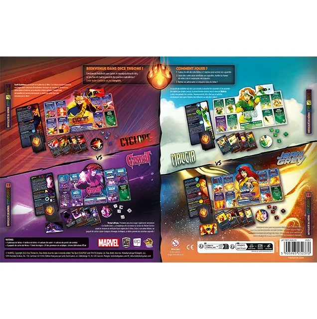 Dice Throne Marvel - Cyclope, Gambit, Malicia, Jean Grey