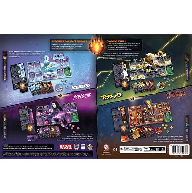 Dice Throne Marvel - Iceberg, Psylocke, Tornade, Wolverine