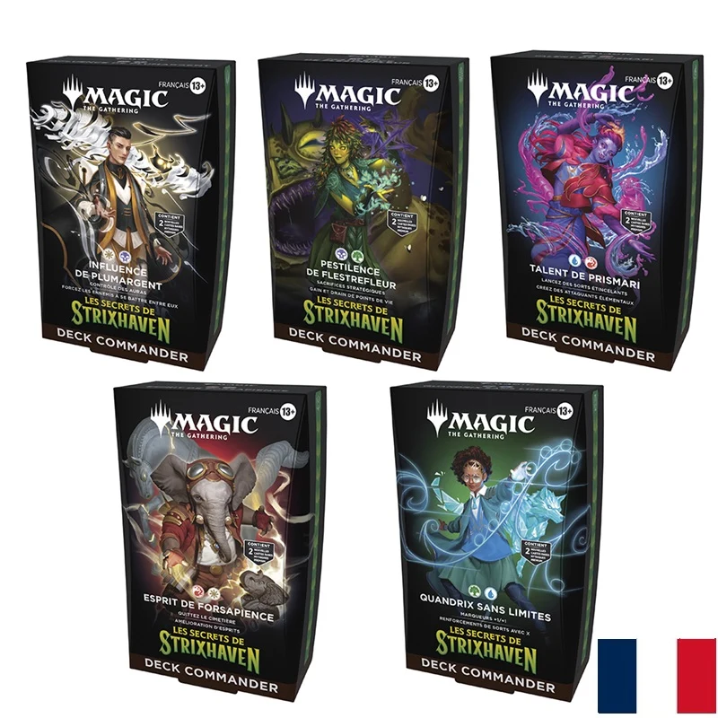 Lot de 5 Decks Commander Magic Les secrets de Strixhaven (FR)