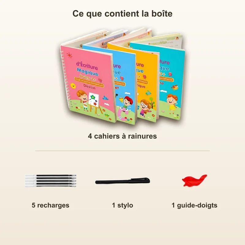 Cahier d'Écriture Magique Montessori x4