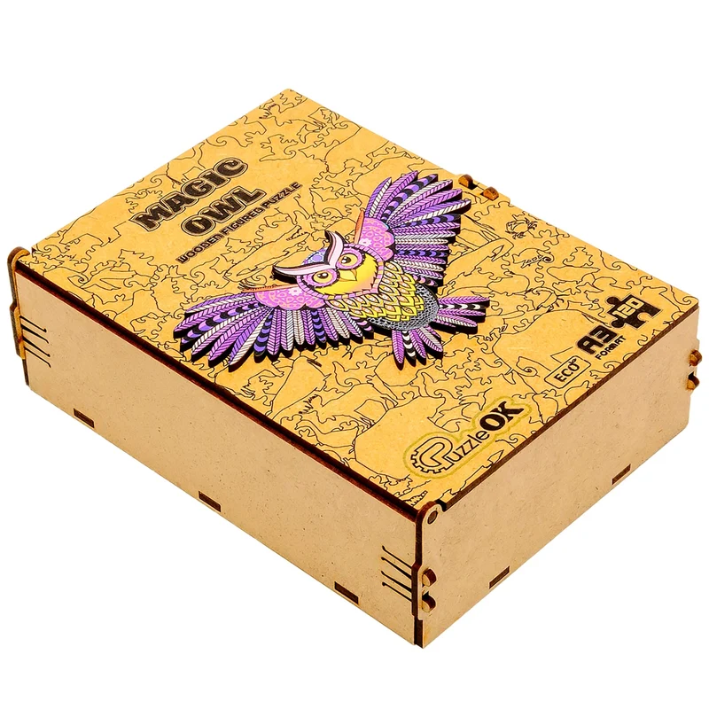 Puzzle en bois à formes Chouette enchantée A3 BusyKids