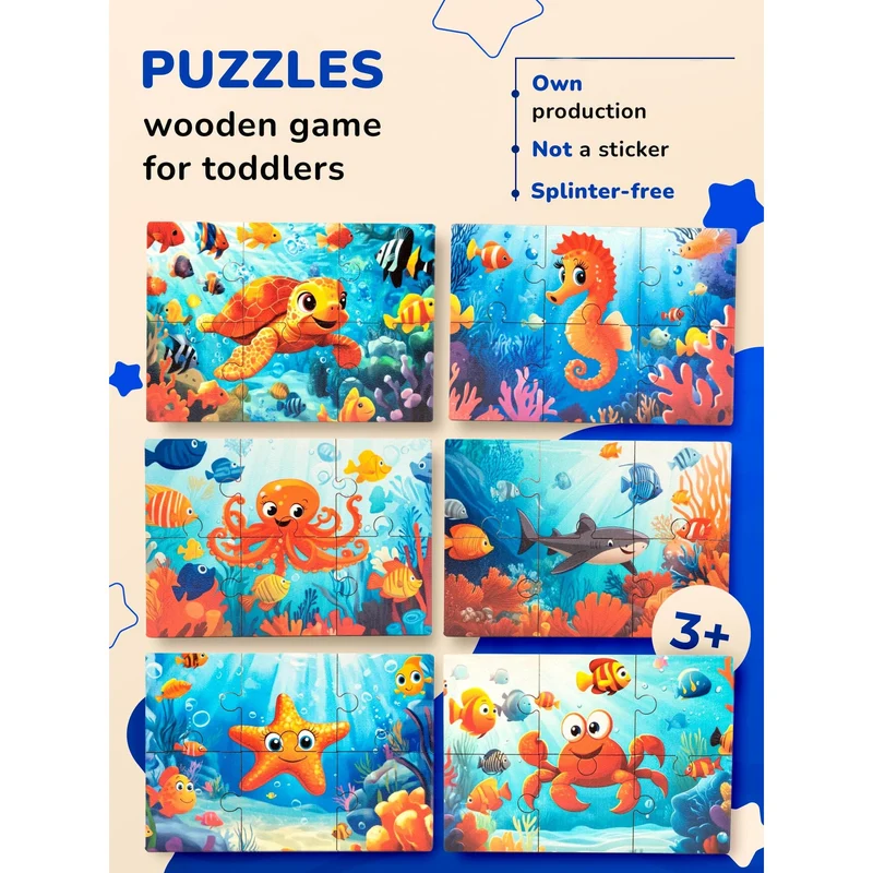 Puzzle en bois Monde sous-marin BusyKids