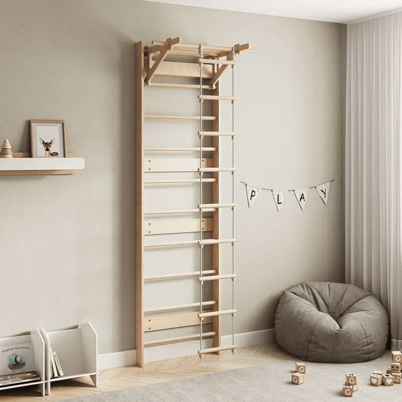 Échelle de Corde en Bois pour Espalier BusyKids EVERGYM – Agrès Suspendu