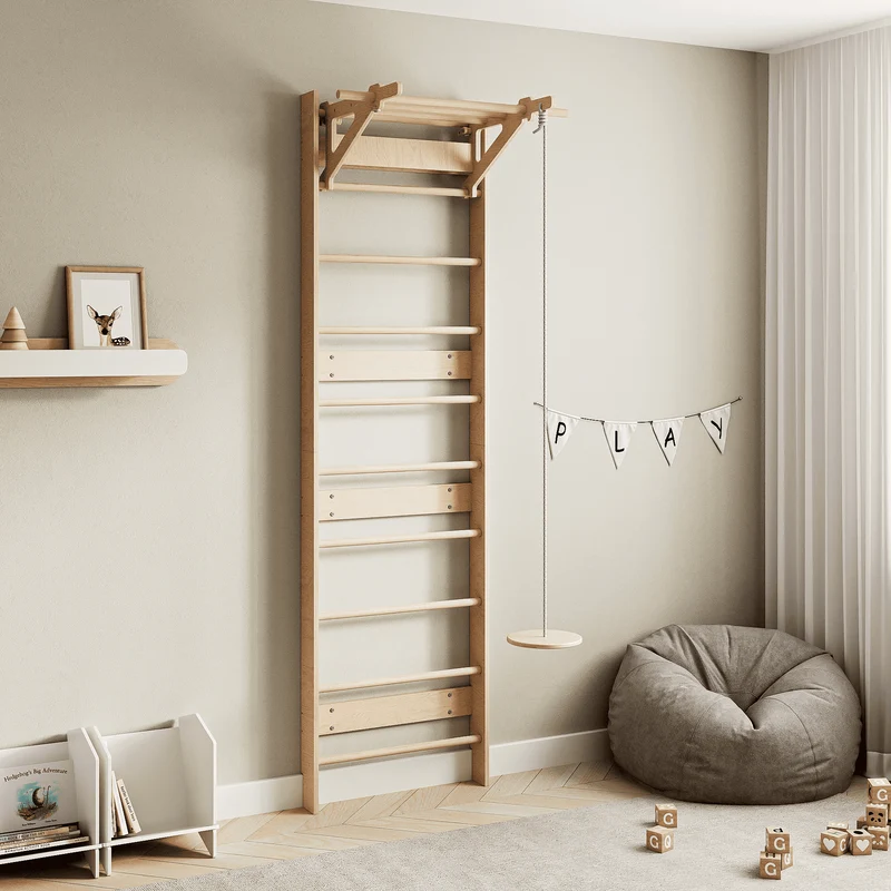 Balançoire Disque en Bois pour Espalier BusyKids EVERGYM – Jeu d'Équilibre
