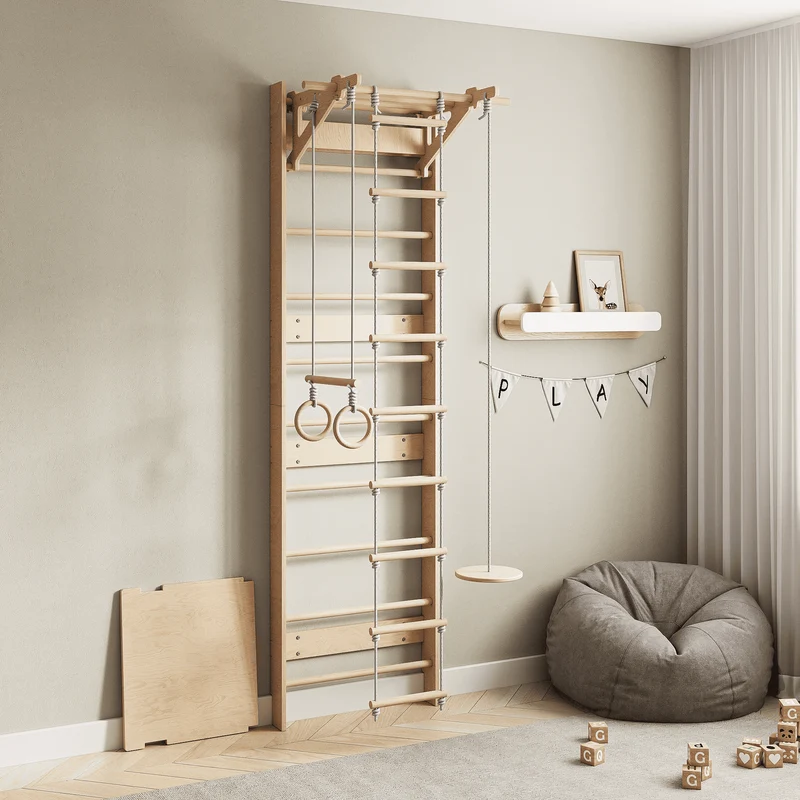 Kit Complet BusyKids EVERGYM MAX 6-en-1 : Espalier, Bureau et Accessoires