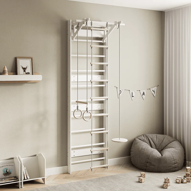 Kit Complet BusyKids EVERGYM MAX 6-en-1 : Espalier, Bureau et Accessoires