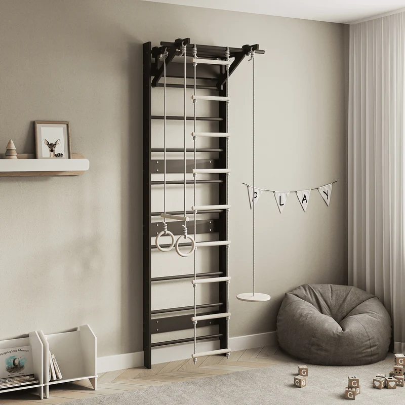 Kit Complet BusyKids EVERGYM MAX 6-en-1 : Espalier, Bureau et Accessoires