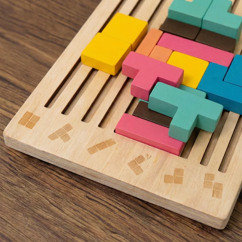 Blocs de Construction Cérébrale Montessori : Jeu Éducatif en Bois pour Enfants