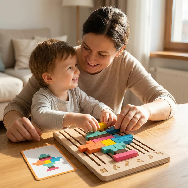 Blocs de Construction Cérébrale Montessori : Jeu Éducatif en Bois pour Enfants