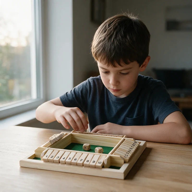 Jeu de Société Montessori en Bois : Apprentissage des Nombres Shut The Box