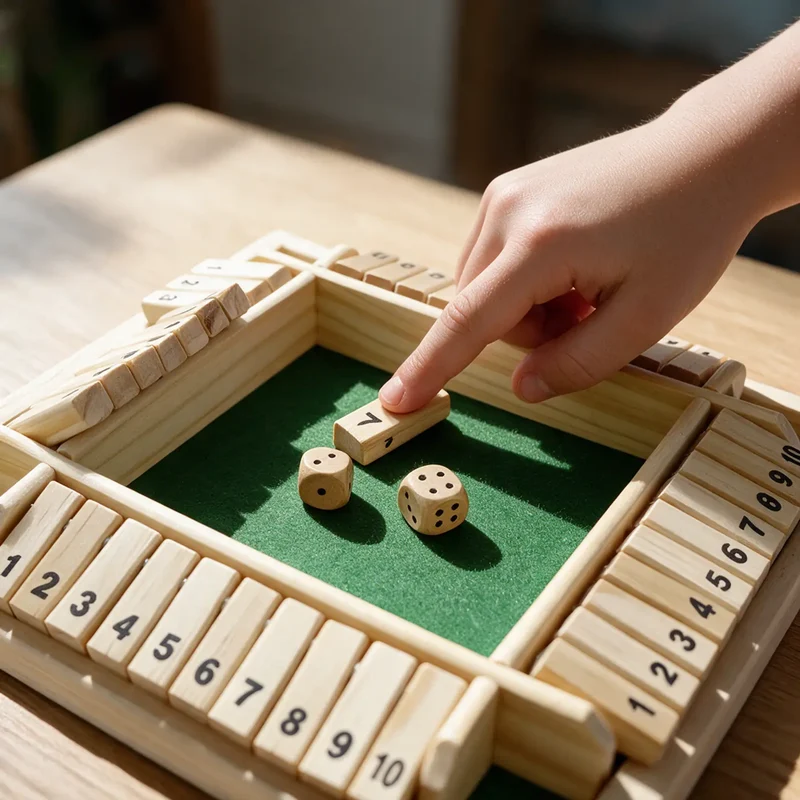 Jeu de Société Montessori en Bois : Apprentissage des Nombres Shut The Box
