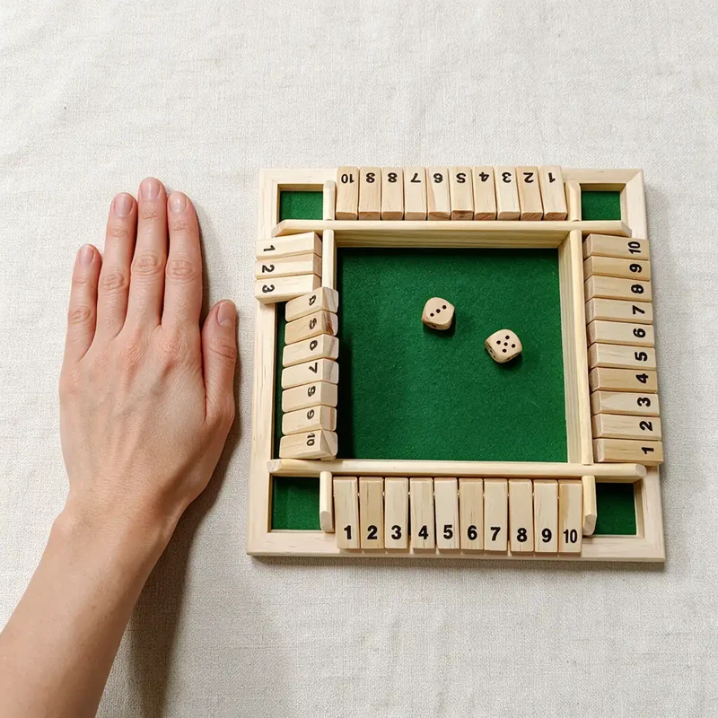 Jeu de Société Montessori en Bois : Apprentissage des Nombres Shut The Box