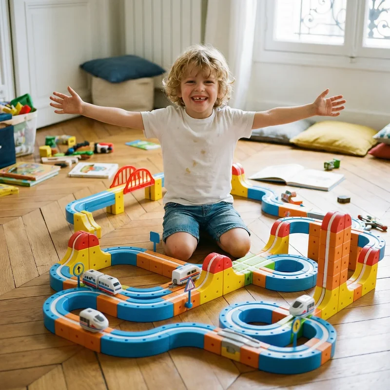 Circuit de Train Spatial 3D Montessori