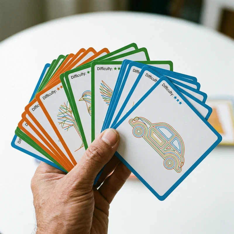 Bâtonnets Créatifs Montessori - Jeu de Construction en Bois avec 40 Modèles à Reproduire (120 Pièces)