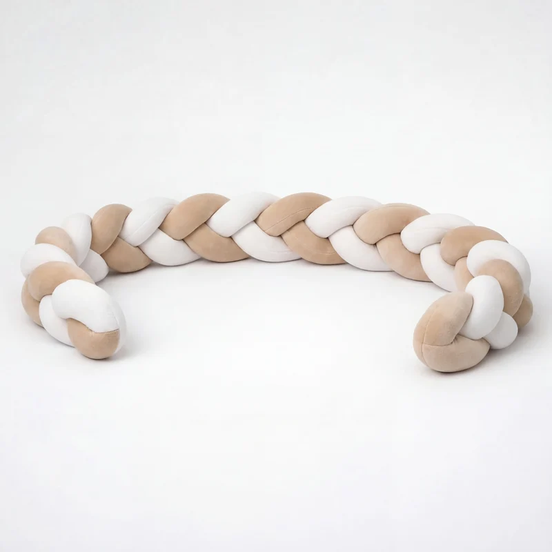 Tour de Lit Tresse Beige et Blanc