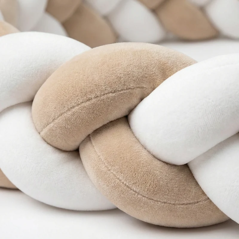 Tour de Lit Tresse Beige et Blanc