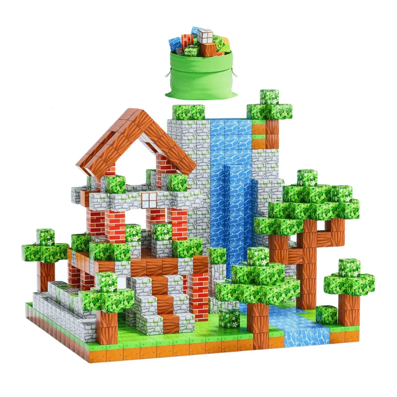 Bloc de Construction Magnétique Style Minecraft