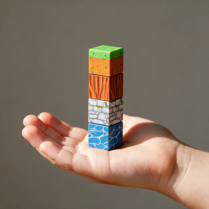 Bloc de Construction Magnétique Style Minecraft