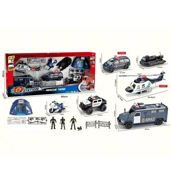Pack géant 5 véhicules de Police