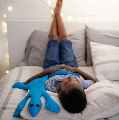 Manimo Weighted Plush Turtle (Turquoise) - Tortue en peluche lestée
