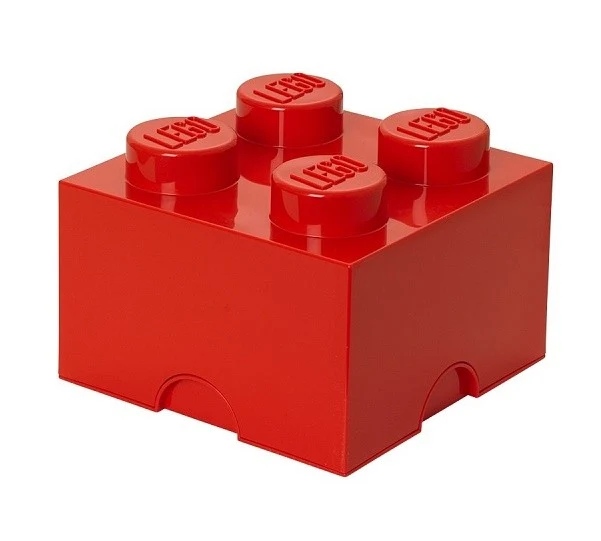 Lego Brick Storage Red 4 Pegged / Rangement pour briques Lego rouge à 4 supports