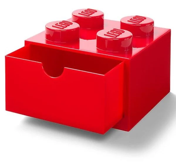 Lego Brick Storage Red 4 Pegged / Rangement pour briques Lego rouge à 4 supports