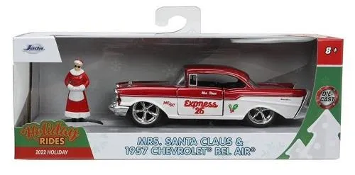 Mrs Santa Claus 1957 Chevrolet Die Cast Car - Voiture moulée sous pression Père Noël