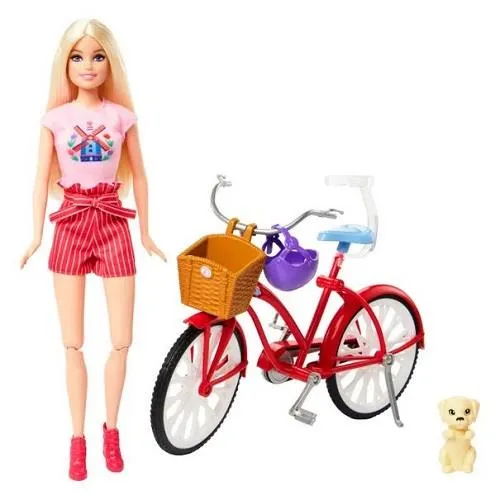 Barbie Pink Passport with Bike Doll - Poupée Passeport rose avec vélo