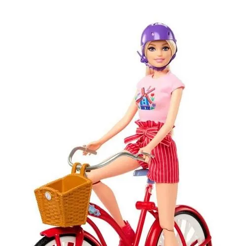 Barbie Pink Passport with Bike Doll - Poupée Passeport rose avec vélo