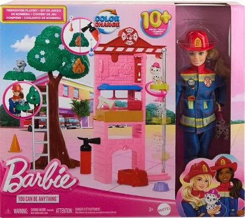 Barbie Blonde Firefighter Playset - Coffret Barbie Blonde Pompière