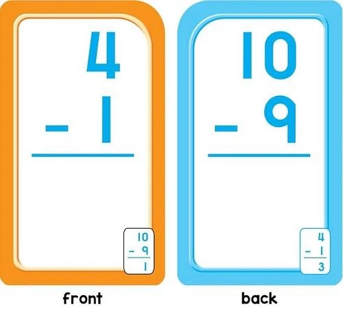 Substraction 0-12 Flash Cards - Cartes mémoire Soustraction