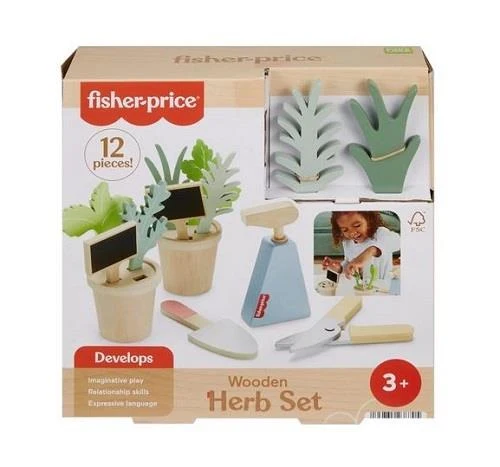 Fisher Price Wooden Herb Set - Ensemble d'herbes aromatiques en bois