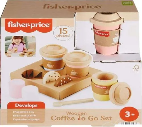Fisher Price Wooden Coffee To Go Set - Ensemble de café à emporter en bois