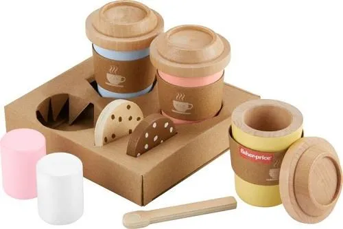 Fisher Price Wooden Coffee To Go Set - Ensemble de café à emporter en bois
