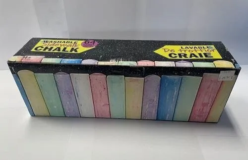 Washable Sidewalk Chalk - Craie de trottoir lavable (64 pcs)