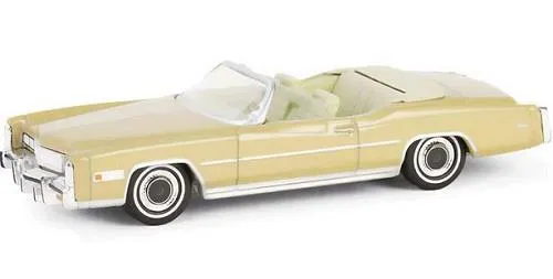 Showroom Floor Series 6 1975 Cadillac Eldorado Convertible Car - Salle d'exposition Voiture Miniature (Yellow/Jaune)