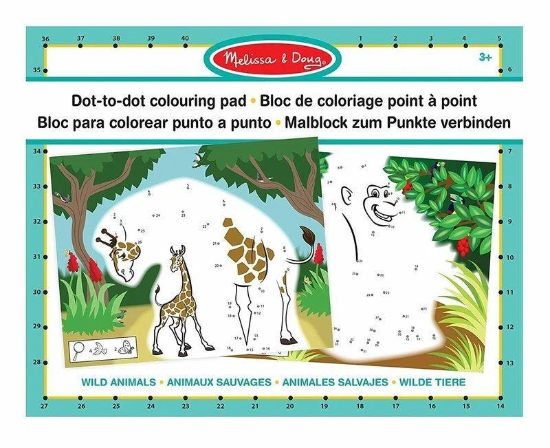 Melissa & Doug Dot to Dot Wild Animals / Relier les points pour Animaux sauvages