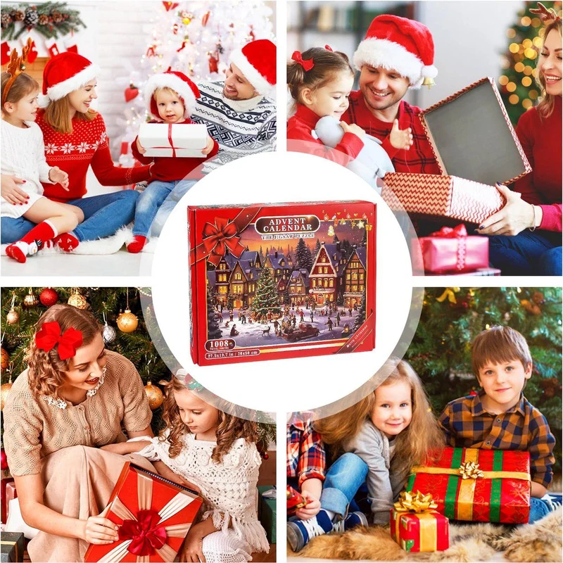 75cm Red 1008 Pieces Advent Calendar Jigsaw Puzzle