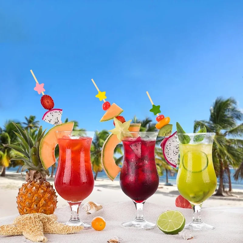 100pc Multicoloured Bamboo Cocktail & Satay Sticks 12cm