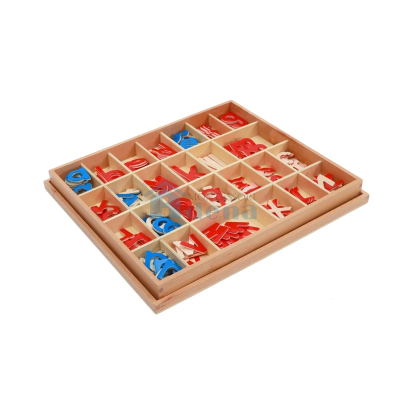 Wood - Large/ Small Movable Alphabet (Red & Blue)