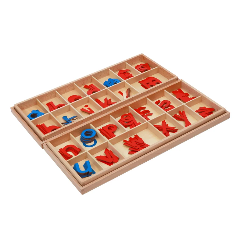 Wood - Large/ Small Movable Alphabet (Red & Blue)