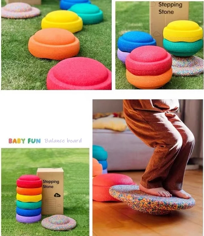 Rainbow River Crossing Stone Children's Sensory Training Equipment Balance Foot Stone Early Education Center Kindergarten Physical Toys