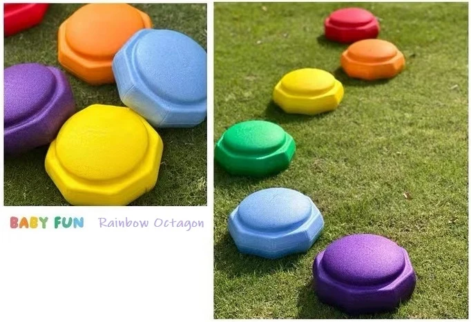 Rainbow River Crossing Stone Children's Sensory Training Equipment Balance Foot Stone Early Education Center Kindergarten Physical Toys