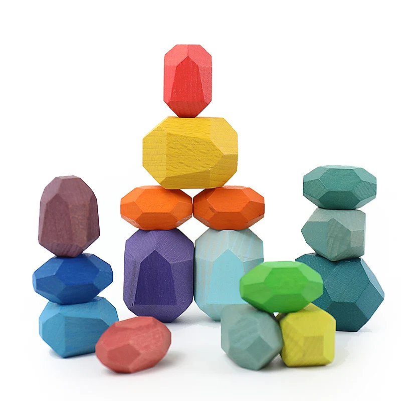 16 small laminated stones， stacking stones
