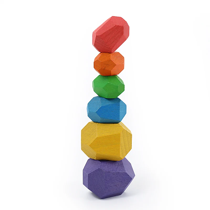 16 small laminated stones， stacking stones