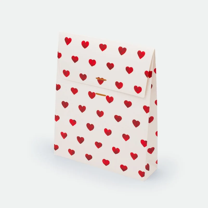 Pochette cadeau Red Hearts | Sac cadeau cœurs rouges Large