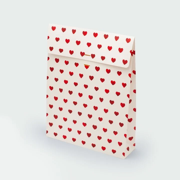 Pochette cadeau Red Hearts | Sac cadeau cœurs rouges Large