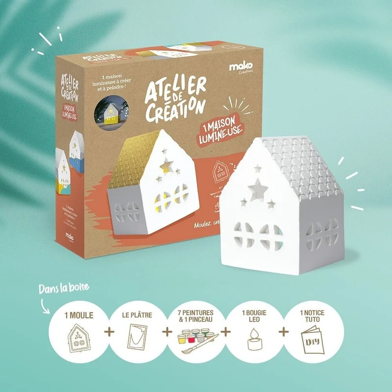 Atelier Créatif Maison Lumineuse – Mako Créations | Kit DIY Adulte à Mouler & Peindre