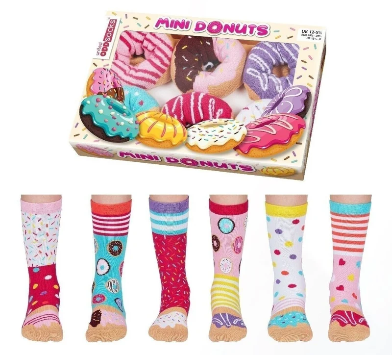 MINI DONUTS – Coffret 6 Chaussettes Impaires Enfant | United Oddsocks | Taille 30-35